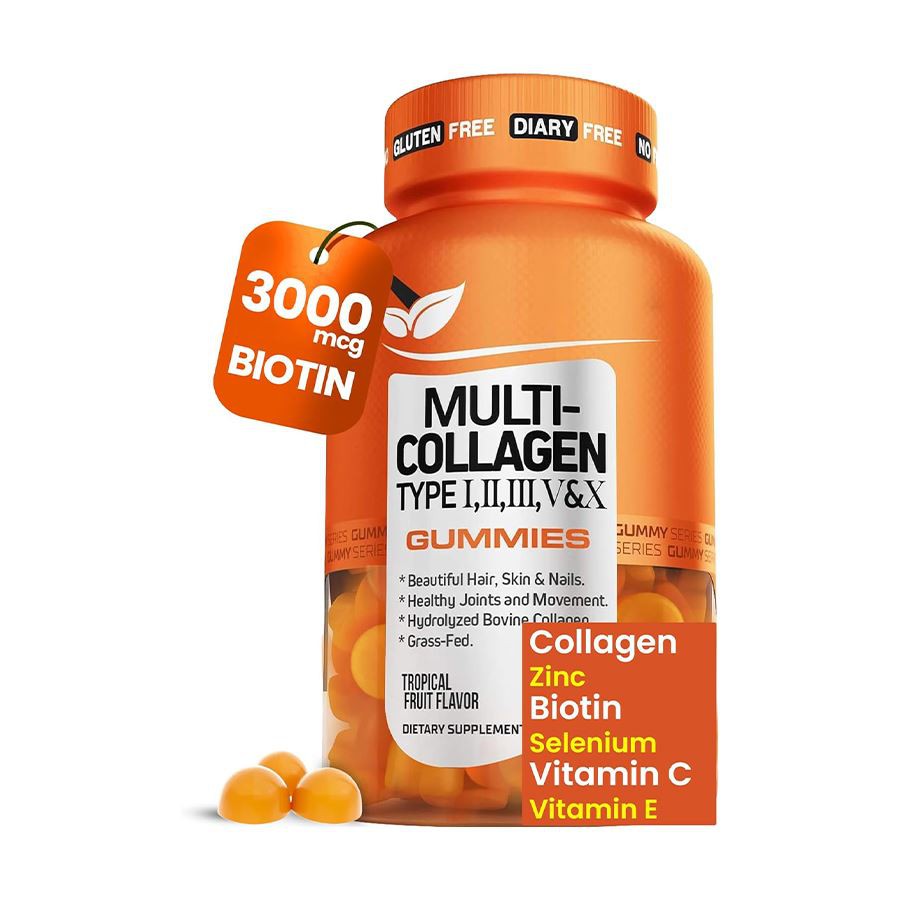Multi-Collagen Type I, II, III, V, X Gummies תמיכה ביופי מוכחת קלינית