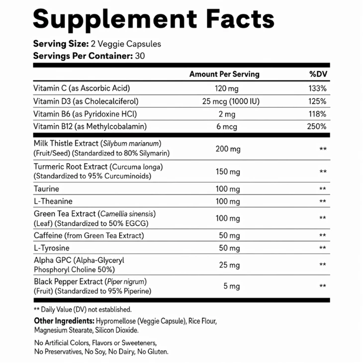Energy Focus & Detox Complex Capsules