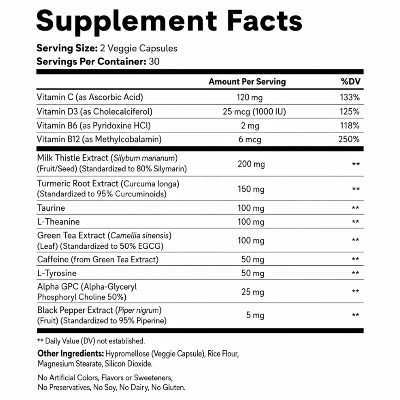 Energy Focus & Detox Complex Capsules Energy Focus & Detox Complex Capsules