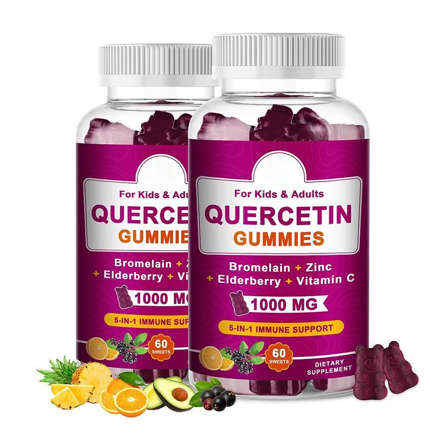 Quercetin gummies 5 ב 1 לעיסת תמיכה חיסונית למבוגרים לילדים