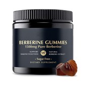 Berberine Gummies 1500 mg תמצית Berberis Himalayan Berberis לתמיכה חיסונית בריאות הוליסטית טעם אוכמניות, ללא סוכר